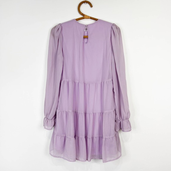 Altar'd State lavender purple long sleeve chiffon dress size Medium - Picture 6 of 7